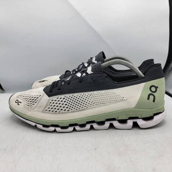 On Running Cloudboom Mens 12 White Black Green Shoes Athletic Running Walking - Picture 12 of 14